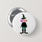 Happy Halloween Witch been Ronde Button 5,7 Cm (Voorkant /achterkant)