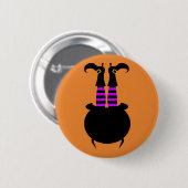 Happy Halloween Witch been Ronde Button 5,7 Cm (Voorkant /achterkant)