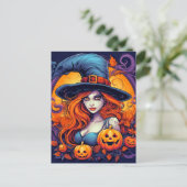 Happy Halloween Witch Briefkaart (Staand voorkant)