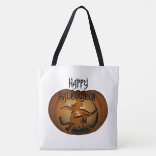 Happy Halloween Witch en Pumpkin Draagtas