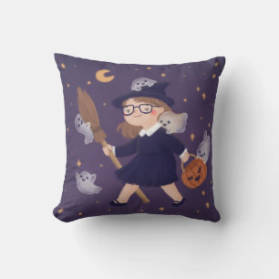 Happy Halloween Witch & Ghosts Kussen