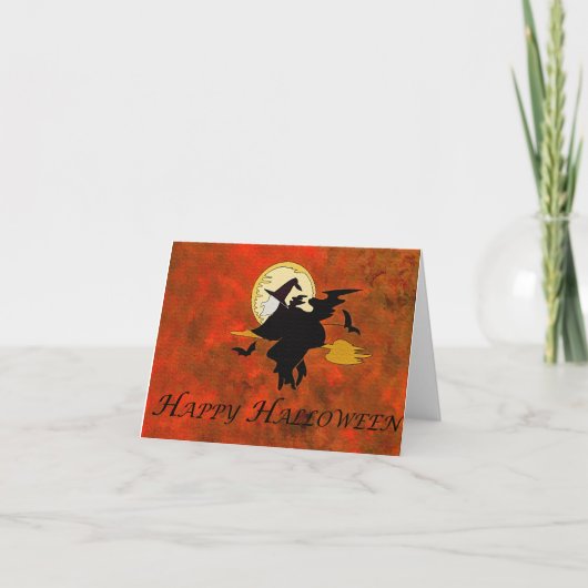 Happy Halloween Witch Kaart (Voorkant)