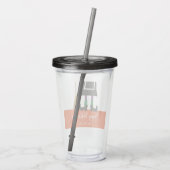 Happy Halloween Witch Legs & Broom gepersonaliseer Acryl Drinkbeker (Achterkant)