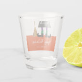 Happy Halloween Witch Legs & Broom gepersonaliseer Shot Glas (Achterkant)