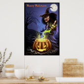 Happy Halloween Witch poster (Keuken)
