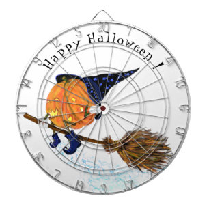 Happy Halloween Witch Pumpkin-vliegende kamer - gr Dartbord