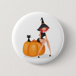 Happy Halloween Witch Ronde Button 5,7 Cm