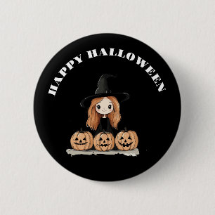 Happy Halloween Witch Ronde Button 5,7 Cm