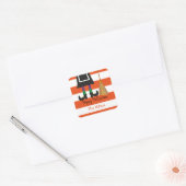 Happy Halloween Witch Stripes Vierkante Sticker (Envelop)