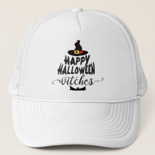 Happy Halloween Witches Typography Halloween Trucker Pet