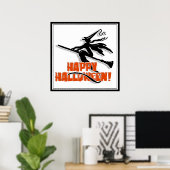 Happy Halloween Witchy Silhouette Poster (Thuiskantoor)