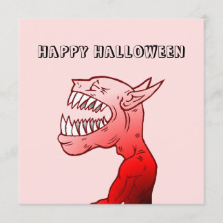 Happy Halloween with the laughing demon Kaart