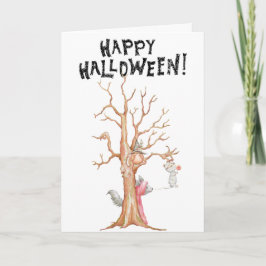 Happy Halloween Woodland Animals Wenskaart Kaart