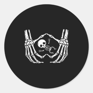 Happy Halloween Zwanger Baby Skelet Nieuw Mom Spo Ronde Sticker