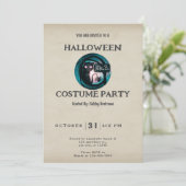 Happy Halloween Zwart Kat  Halloween Kaart (Staand voorkant)