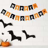 Happy Halloween zwart Sinaasappel Pattern Vlaggetjes