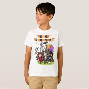 Happy Halloween Zwart Sinaasappel T-shirt