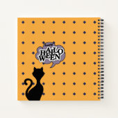 Happy halloween, zwarte cartoon Spiral Notitieboek (Achterkant)
