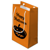 Happy Halloween zwarte en oranje jack een lantaarn Klein Cadeauzakje (Achterkant Gekanteld)