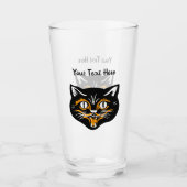 Happy Halloween zwarte kat gezicht Glas (Voorkant)