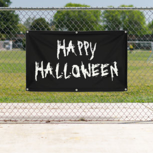 Happy Halloween zwarte witte banner