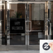 Happy Halloween zwarte witte spooky handgeschreven Raamsticker (Kantoordeur)