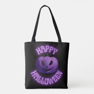 Happy Hallowen Black Paarse pompoen Draagtas