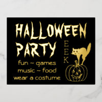 Happy Hallowen Feestuitnodiging met folie Briefkaa