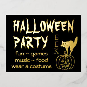 Happy Hallowen Party Invitation avec feuille Carte