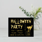 Happy Hallowen Party Invitation avec feuille Carte (Debout devant)