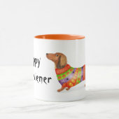 Happy Hallowiener dachshund Halloween mug (Centre)