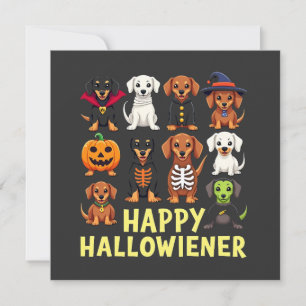 Happy Hallowiener Spooky Halloween Dog Weiner Kaart