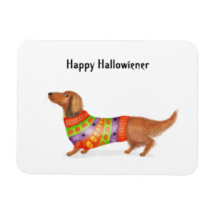 Happy Hallowiener teckel Halloween magneet