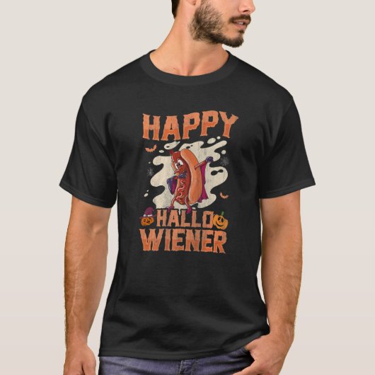 Happy Hallowiener Wiener in Dracula Costume Wiene T-shirt (Voorkant)