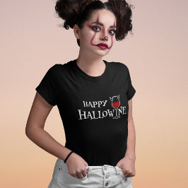 Happy Hallowine - Halloween Pun T-shirt
