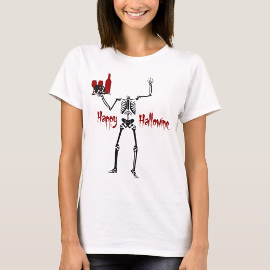 Happy Hallowine Headless Skeleton T-shirt (Voorkant)