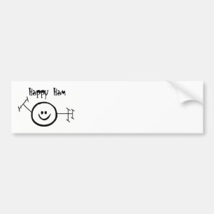 Happy Ham Bumpersticker - Pas het aan!