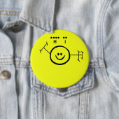 Happy Ham en 'Hi' in Morse Code Button (In situ)