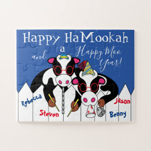 Happy HaMookah Happy Moo Year Jigzaag Puzzle Legpuzzel