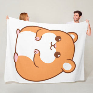Happy Hamster Fleece Blanket Deken
