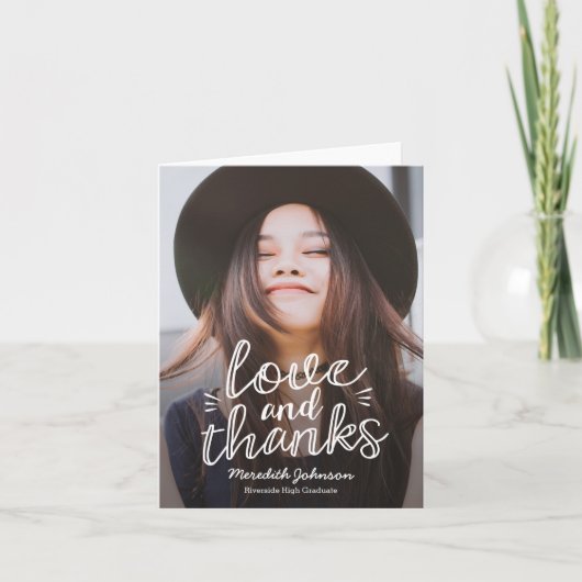 Happy Handscript Carte de remerciements DE COULEUR (Devant)