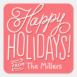 Happy Handwriting Holiday Gift Label ROOD
