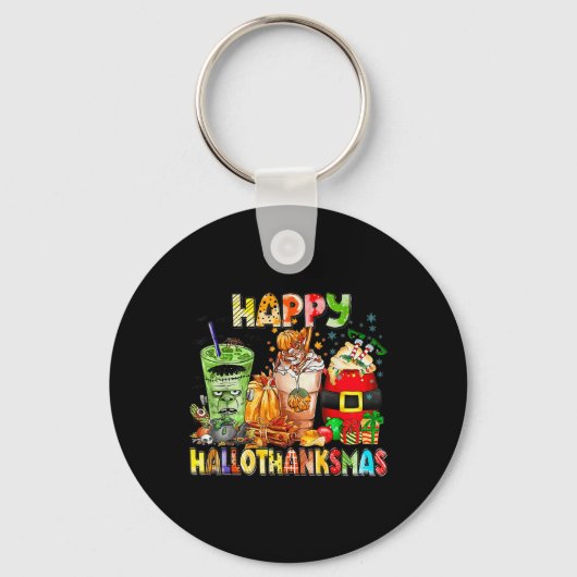 Happy Hanksmas Coffee Halloween Thanksgiving Sleutelhanger (Voorkant)