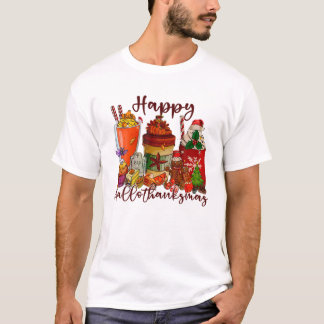 Happy Hanksmas Coffee Lover Halloween Thankg T-shirt