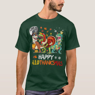 Happy Hanksmas Dinosaur TRe Halloween Christus T-shirt