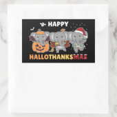 Happy Hanksmas Elephant Kerstolifant S Rechthoekige Sticker (Tas)