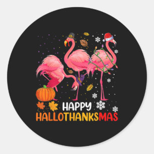 Happy Hanksmas Flamingo Ronde Sticker
