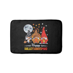 Happy Hanksmas Gnomes Halloween Thanksgiving Badmat