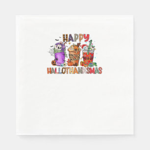 Happy Hanksmas Gnomes Halloween Thanksgiving Servet