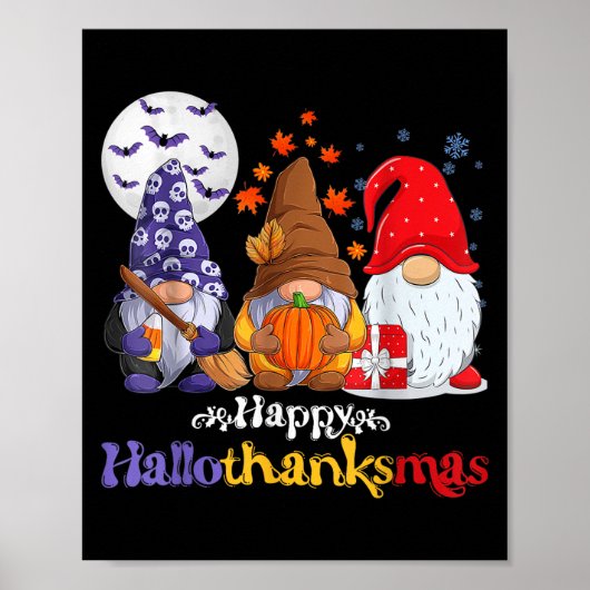 Happy Hanksmas Gnomes Lover Halloween Merry Poster (Voorkant)